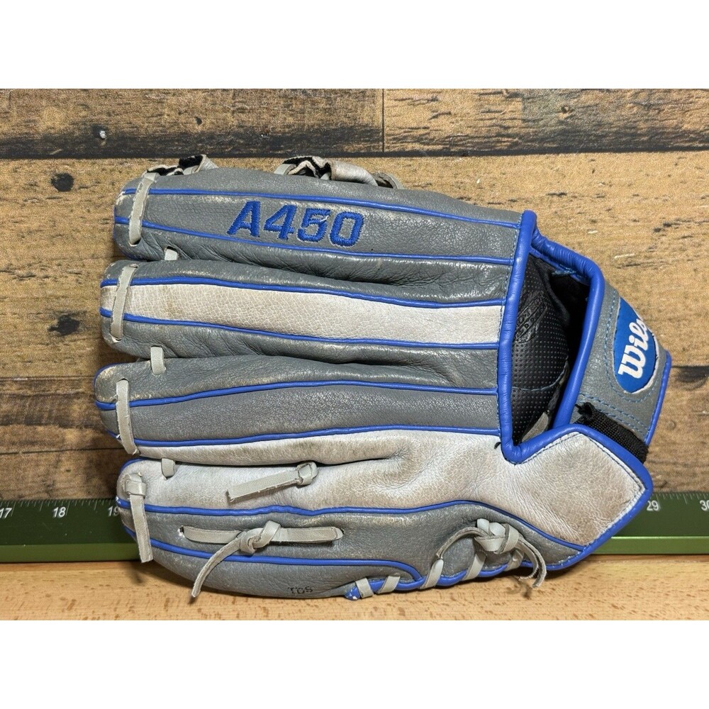 🔥Wilson A450 10.75" Infield Baseball Glove - Grey/ Blue RHT